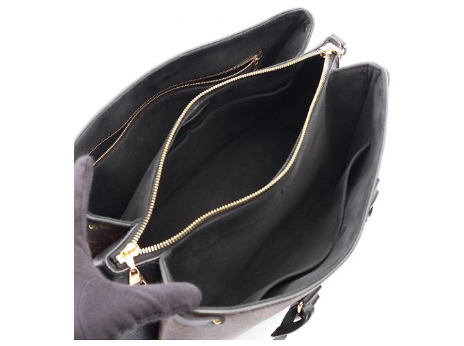 Borsa 2-Way Louis Vuitton Soufflot NV MM Monogram Noir Marrone Nero - vista 3