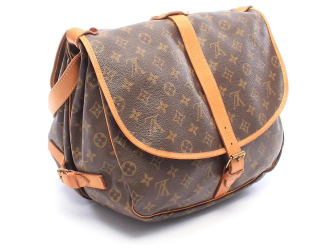 Borsa a tracolla Louis Vuitton Saumur 35 Monogram Marrone - vista 2