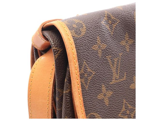 Borsa a tracolla Louis Vuitton Saumur 35 Monogram Marrone - vista 8