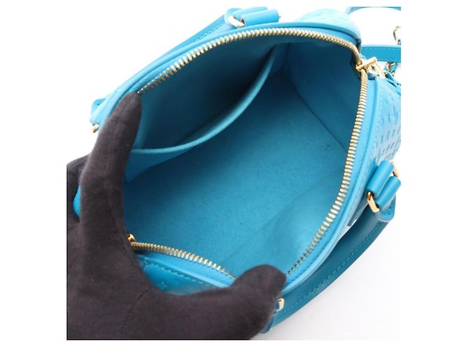 Borsa Louis Vuitton Speedy Bandoulière 20 Blu - vista 3