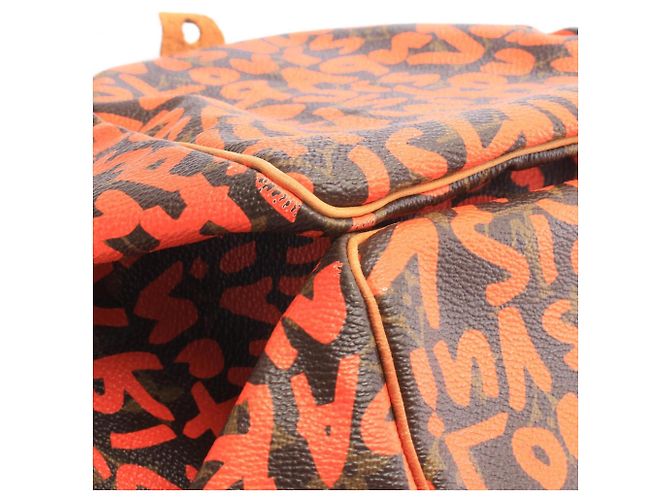 Louis Vuitton Speedy 30 Monogram Graffiti Handtasche Braun Orange - Ansicht 10