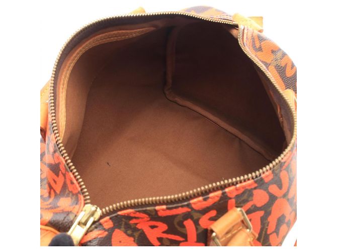 Louis Vuitton Speedy 30 Monogram Graffiti Handtasche Braun Orange - Ansicht 3