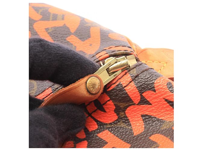 Louis Vuitton Speedy 30 Monogram Graffiti Handtasche Braun Orange - Ansicht 8