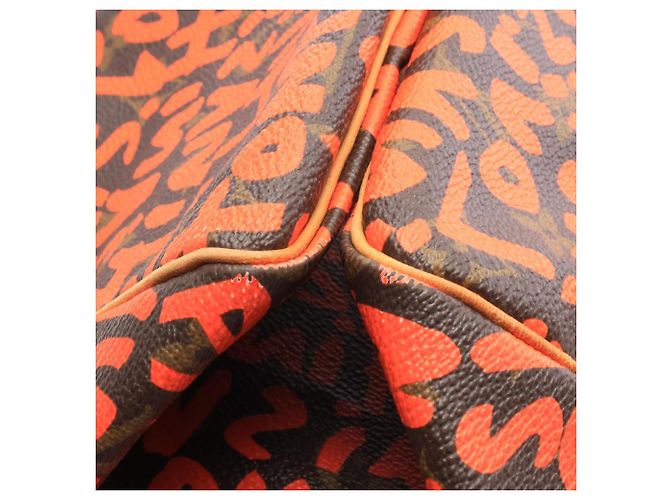Louis Vuitton Speedy 30 Monogram Graffiti Handtasche Braun Orange - Ansicht 9
