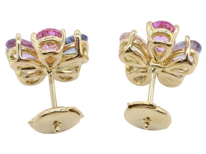 Bulgari Orecchini a lobo Bvlgari Flower Contrail Multicolore D'oro - vista 2