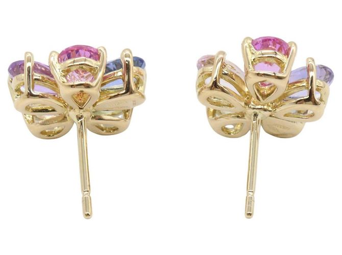 Bulgari Orecchini a lobo Bvlgari Flower Contrail Multicolore D'oro - vista 3