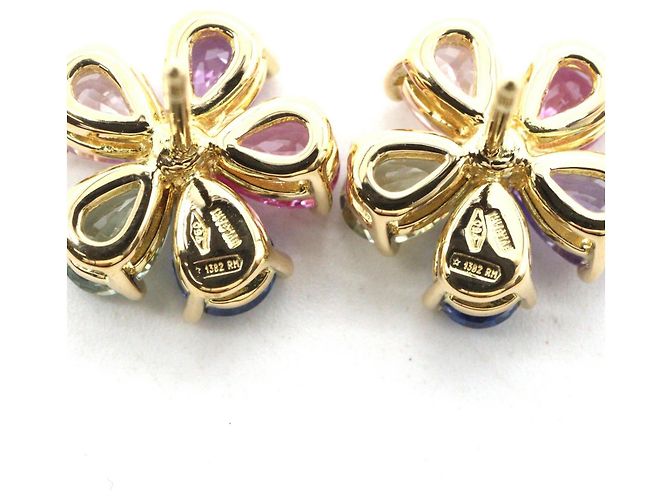 Bulgari Orecchini a lobo Bvlgari Flower Contrail Multicolore D'oro - vista 5
