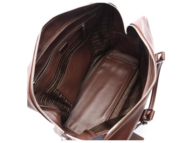 Sac business Prada VIT.DAINO Marron - vue 3