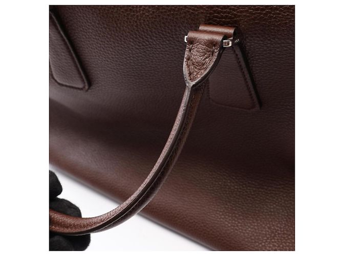 Sac business Prada VIT.DAINO Marron - vue 7