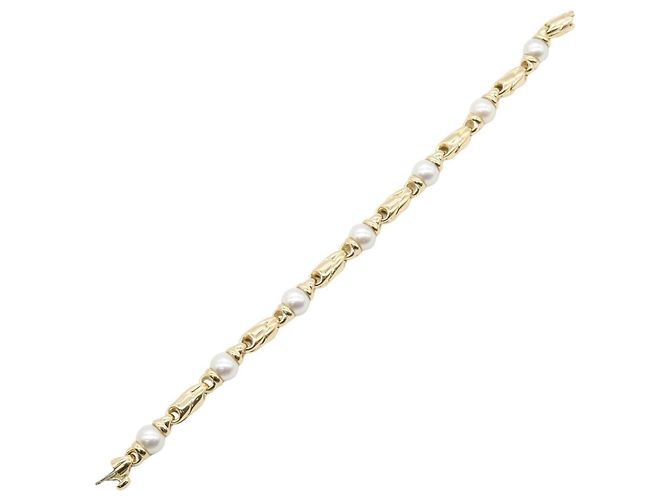 Bulgari Bvlgari Passodoppio Perlenarmband mit Anhänger Weiß Golden - Ansicht 3