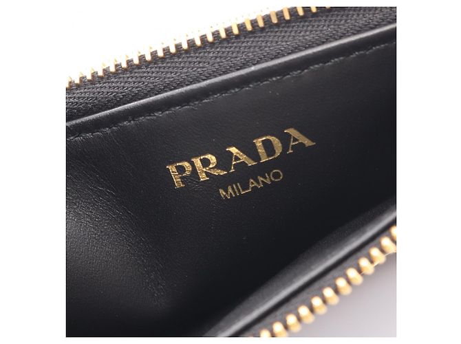 Tarjetero Prada de piel negra Negro - vista 4