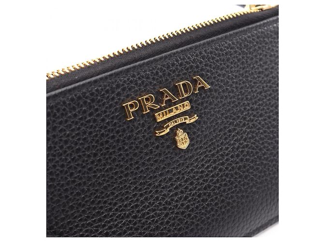 Tarjetero Prada de piel negra Negro - vista 6