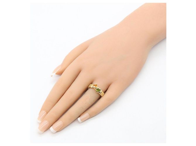 Bulgari Anello Bvlgari Tubogas Spiga in oro giallo 18K con citrino e peridoto D'oro Verde - vista 10