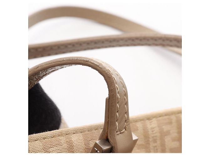 Borsa Tote Fendi Zucchino Beige - vista 11