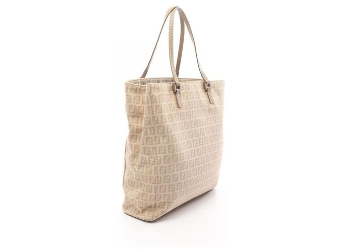 Borsa Tote Fendi Zucchino Beige - vista 2