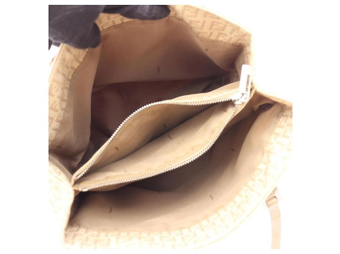 Borsa Tote Fendi Zucchino Beige - vista 3