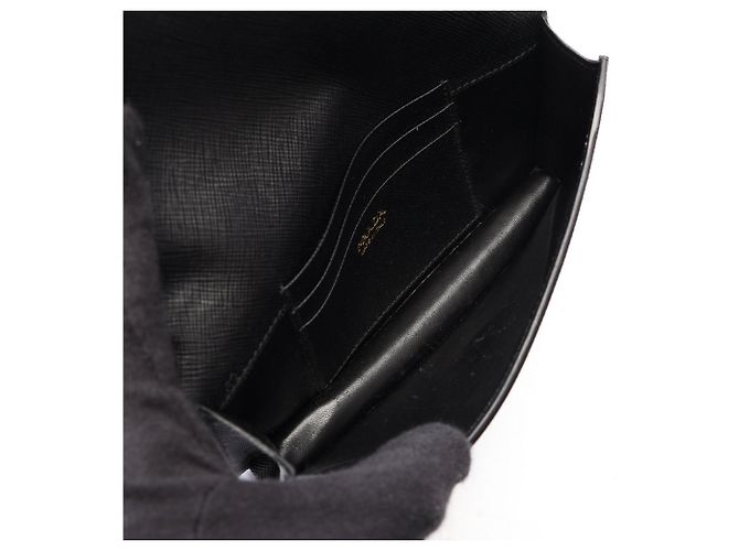 Borsa a tracolla Prada Saffiano con logo triangolare Nero - vista 3