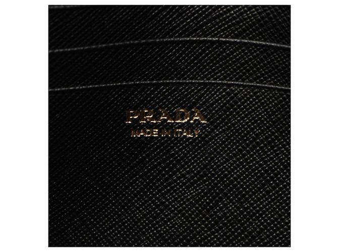 Borsa a tracolla Prada Saffiano con logo triangolare Nero - vista 4