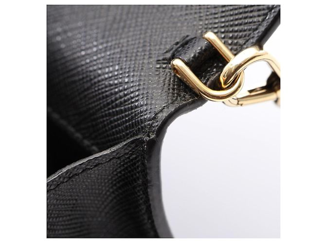 Borsa a tracolla Prada Saffiano con logo triangolare Nero - vista 7