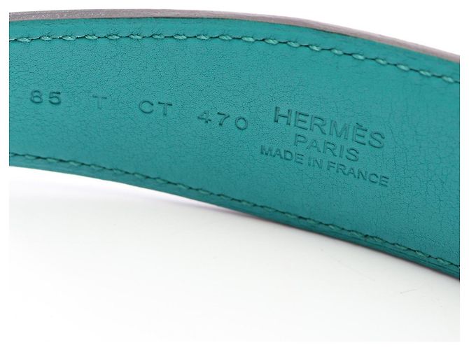 Hermès Hermes Wendelgürtel aus Box Calf Leder Schwarz Grün - Ansicht 4