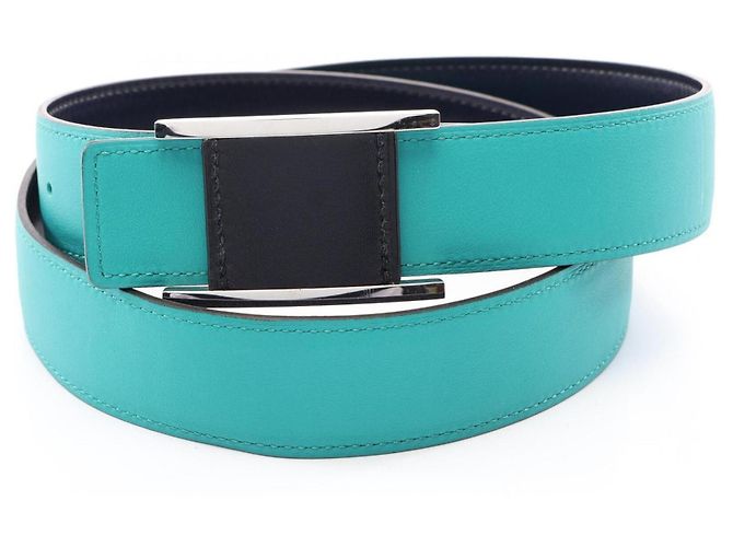 Hermès Hermes Wendelgürtel aus Box Calf Leder Schwarz Grün - Ansicht 5