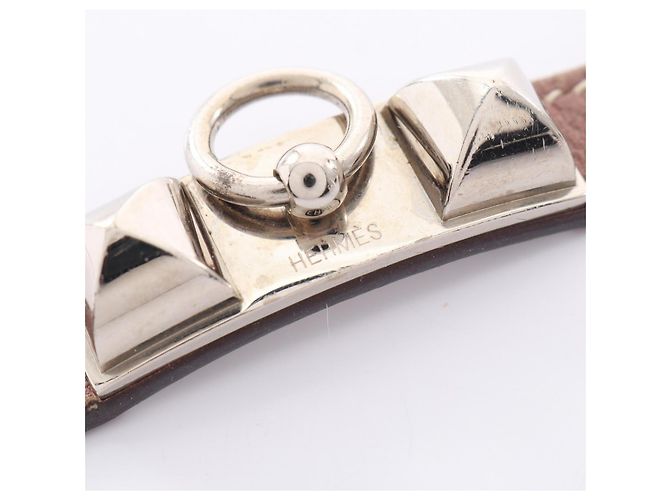 Hermès Pulsera Rivale Double Tour Hermes Castaño - vista 4