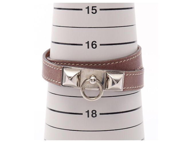 Hermès Pulsera Rivale Double Tour Hermes Castaño - vista 6