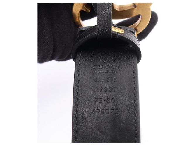 Cinturón Gucci GG Marmont de cuero negro para mujer - vista 4
