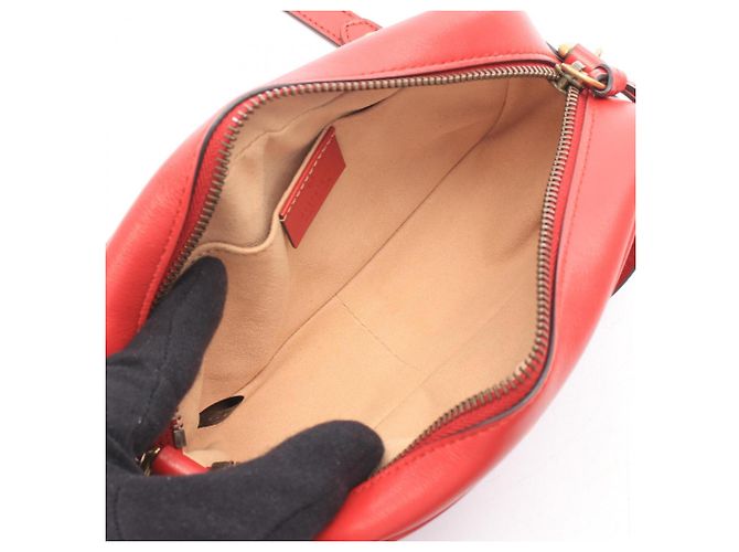 Borsa mini matelassé Gucci GG Marmont Rosso - vista 3