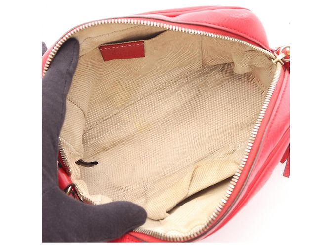 Borsa Gucci Soho Disco in pelle rossa Rosso - vista 3