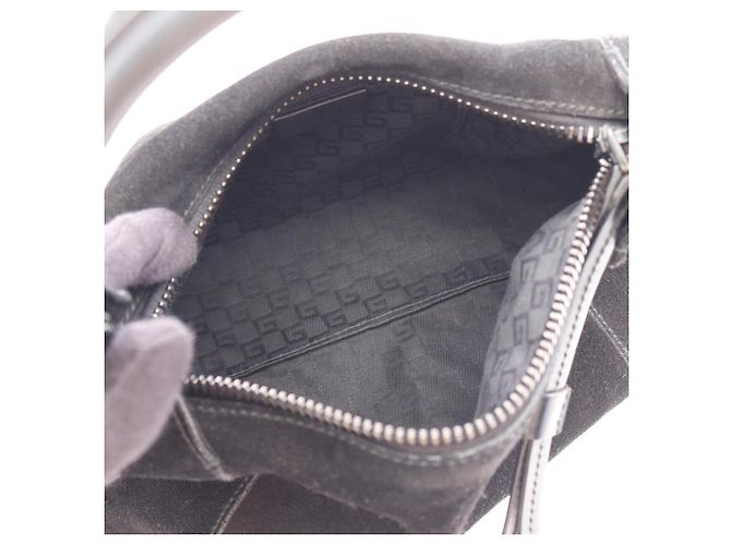 Borsa a mano Gucci in pelle scamosciata nera Nero - vista 3