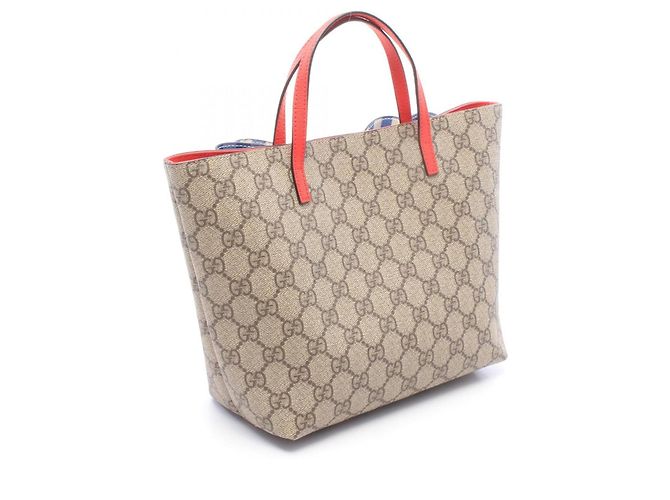 Borsa Tote Gucci per bambini GG Supreme con nastro Blu Multicolore Beige - vista 2