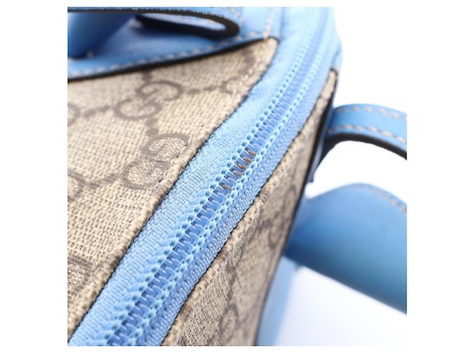 Borsa Gucci Children's Zoo GG Supreme Pig Blu Beige - vista 13