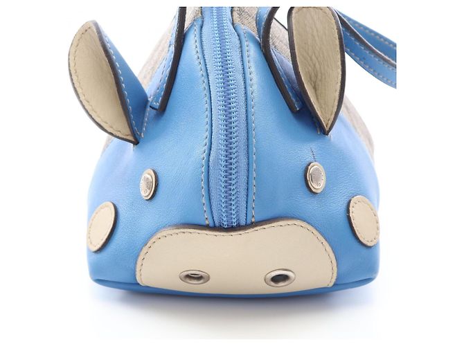 Borsa Gucci Children's Zoo GG Supreme Pig Blu Beige - vista 15