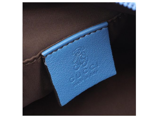 Borsa Gucci Children's Zoo GG Supreme Pig Blu Beige - vista 4