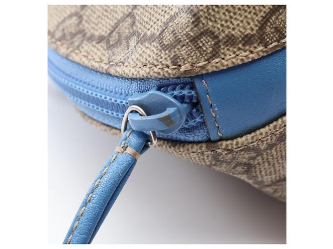 Borsa Gucci Children's Zoo GG Supreme Pig Blu Beige - vista 8
