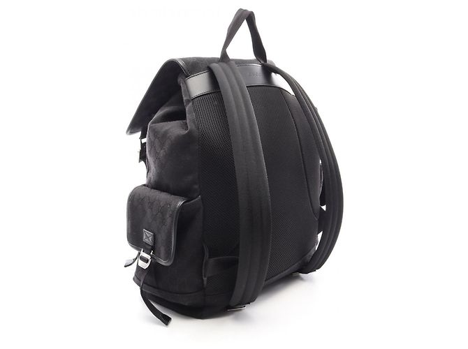 Zaino Grande Gucci in Canvas e Pelle Nera Nero - vista 2