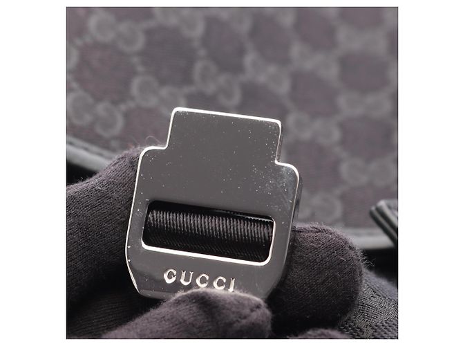 Zaino Grande Gucci in Canvas e Pelle Nera Nero - vista 7