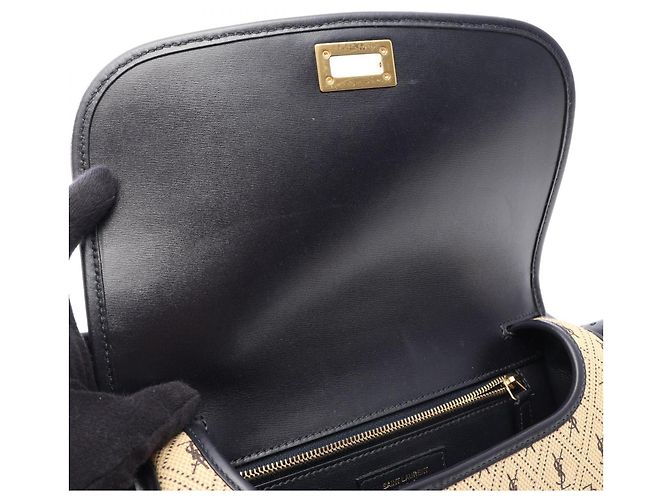 Autre Marque Borsa a tracolla media Monogram Yves Saint Laurent Beige Blu navy - vista 11