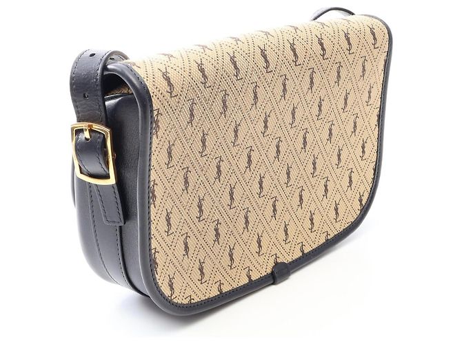 Autre Marque Borsa a tracolla media Monogram Yves Saint Laurent Beige Blu navy - vista 2