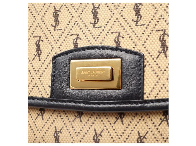 Autre Marque Borsa a tracolla media Monogram Yves Saint Laurent Beige Blu navy - vista 7