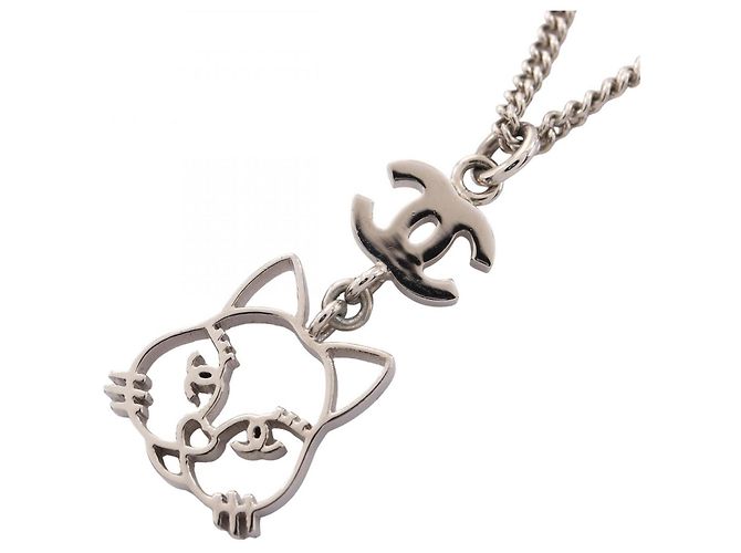 Collana Chanel B16K Coco Mark Cat Argento - vista 2
