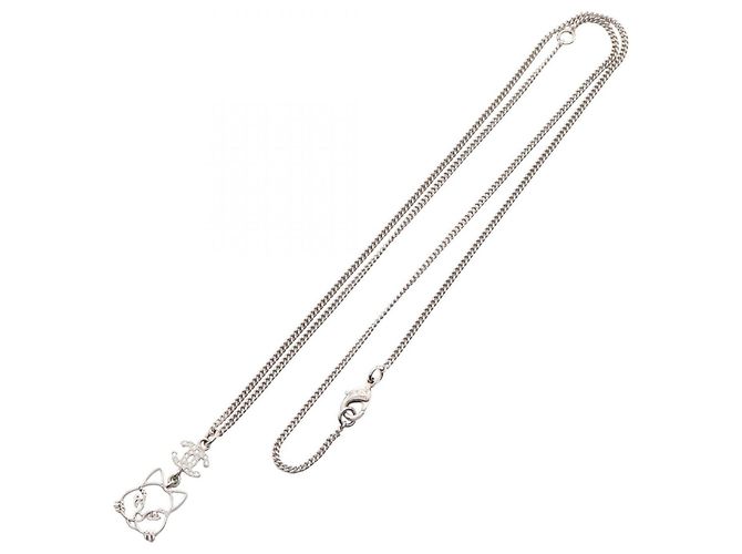 Collana Chanel B16K Coco Mark Cat Argento - vista 3