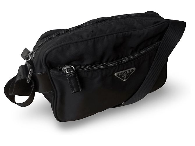 Borsa a tracolla Prada Tessuto in nylon nero - vista 2