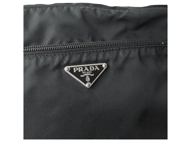 Borsa a tracolla Prada Tessuto in nylon nero - vista 7
