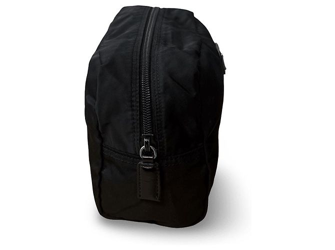 Pochette Prada in nylon nero - vista 4