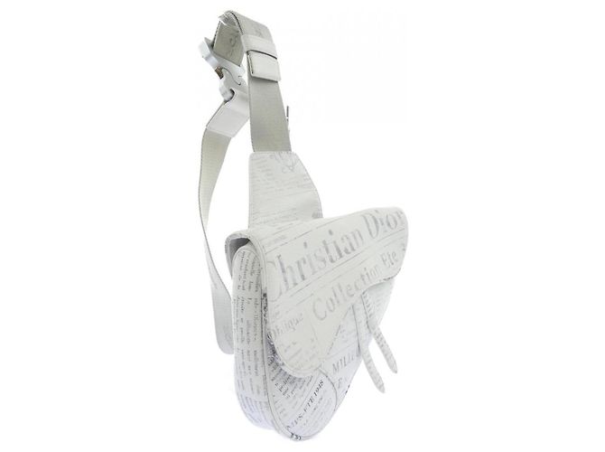 Borsa Christian Dior DIOR Saddle Daniel Arsham Marrone Bianco - vista 2