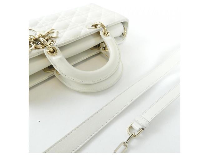 Borsa Christian Dior Lady D-Joy Medium Bianco - vista 5