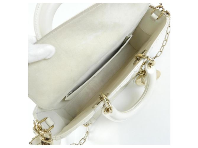 Borsa Christian Dior Lady D-Joy Medium Bianco - vista 8
