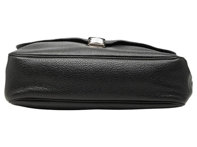 Prada Triangle Logo Plate Crossbody Shoulder Bag Black - view 3